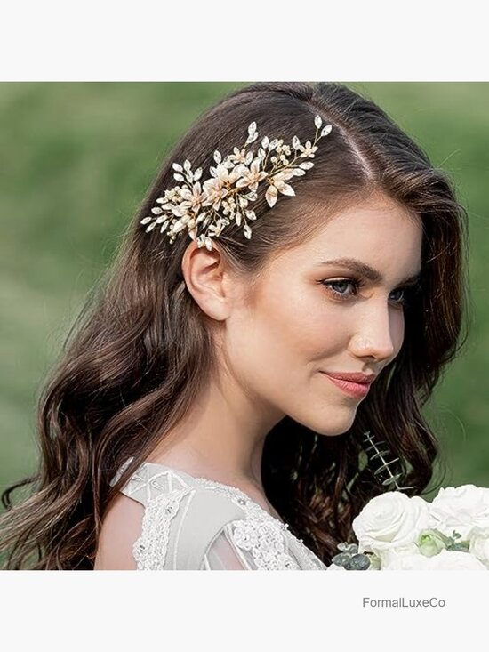 Handmade Pearl Flower Hair Comb Bridal Hair Clip Wedding Accessory